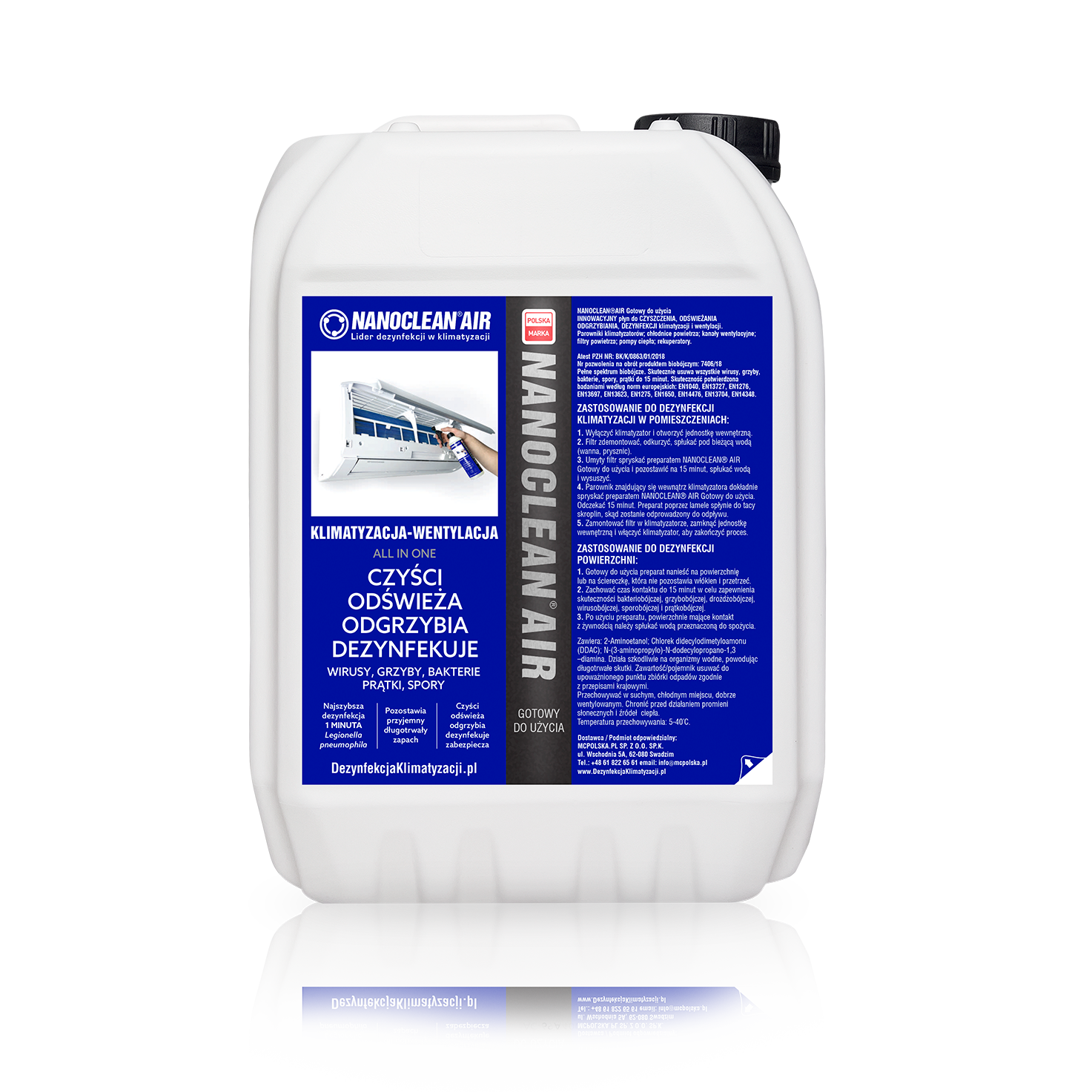 NANOCLEAN AIR Ready to use AC79 5L, for cleaning, refreshing, mold removal and disinfection