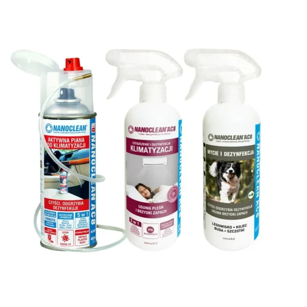 Nanoclean AC8 Set for Cleaning Home Air Conditioning + Car Air ...