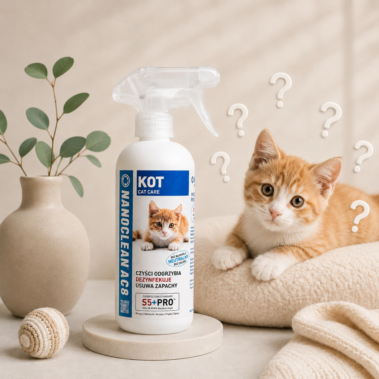 NANOCLEAN® AC8 HOME CAT cleaning and disinfecting liquid in spray bottle 490ML - Image 3