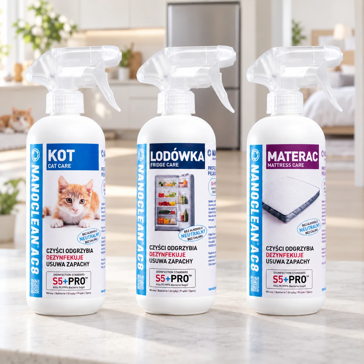 Nanoclean-Kit Katze, Matratze, Kühlschrank