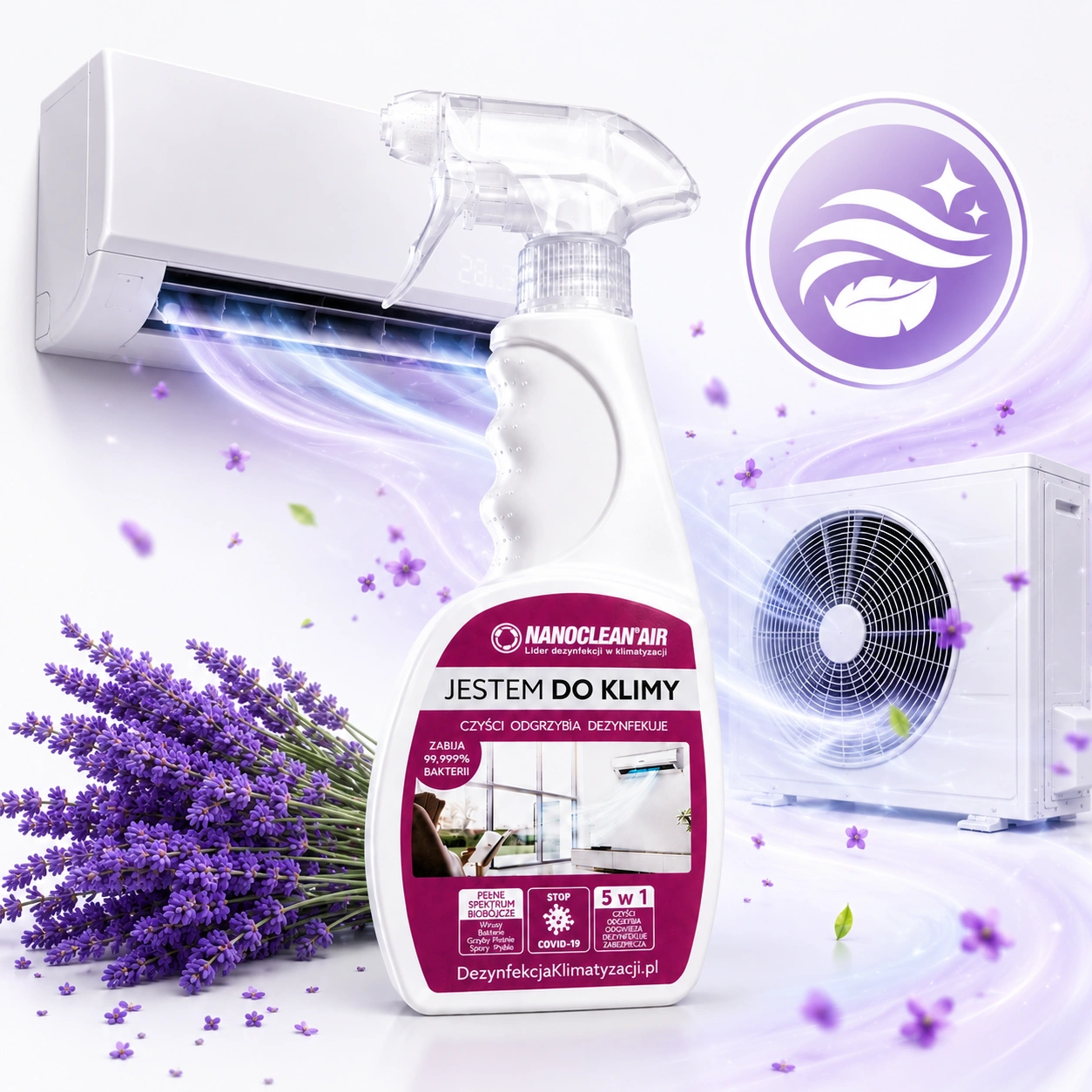 NANOCLEAN® AIR dla domu w spryskiwaczu o zapachu lawendy 500ML