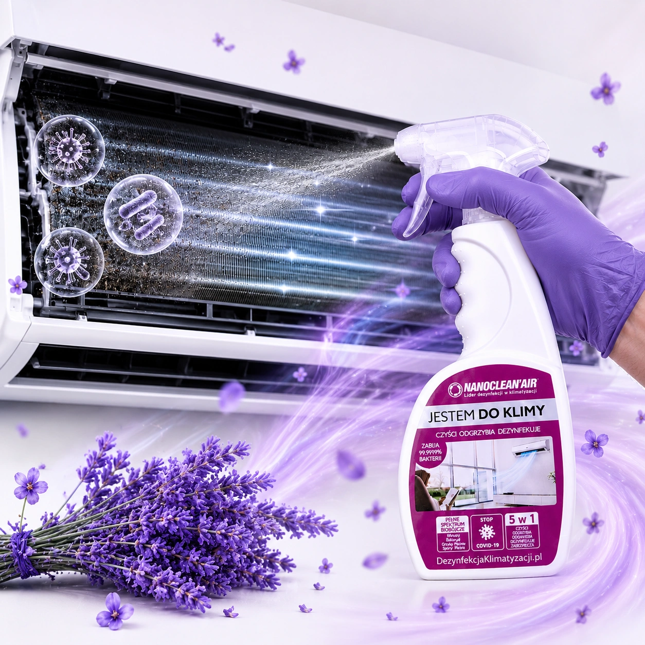 NANOCLEAN® AIR dla domu w spryskiwaczu o zapachu lawendy 500ML - obrazek 3
