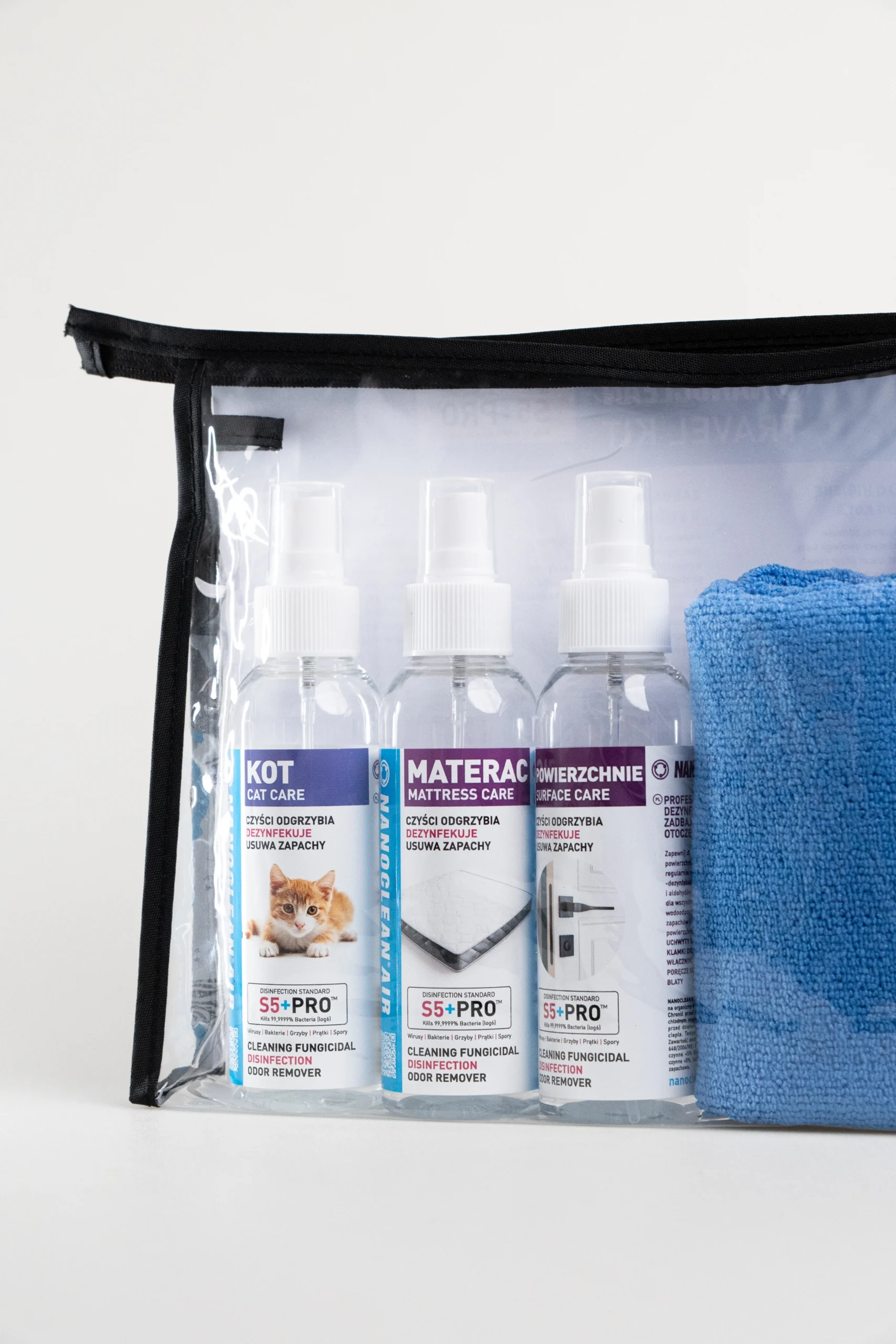 NANOCLEAN TK05 TRAVEL KIT KOT, MATERAC, POWIERZCHNIE, 3 x 100ml - obrazek 6